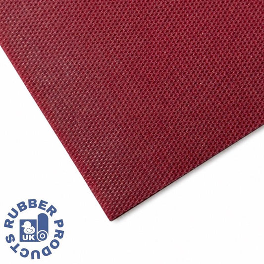 3mm Thick Red/Pink 50sh Silicone Fabric Finish One Side, Smooth Finish One Side